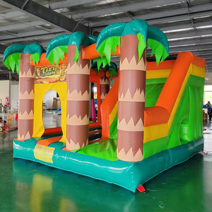 Château gonflable à thème palmiers Tiki Island avec toboggan, château de saut pour enfants pour <span class=keywords><strong>location</strong></span> événementielle - Product Image 5