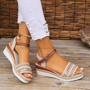 Sandalias de cuña con correa al tobillo para mujer, sexys, de verano, con tacón, suela exterior de EVA con amortiguación suave, iluminadas, para la temporada de primavera. ¡Gran oferta! - Product Image 3