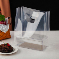Sacs de paquet de nourriture à emporter de taille personnalisée de collation de fruits et d'hamburger poignée découpée en plastique HDPE transparent impression achats accepter