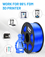 Filamen PETG CoLiDo Overseas Warehouse Direct untuk Printer 3D, Kekuatan Tinggi 1.75mm, Filamen PETG Transparan Biru