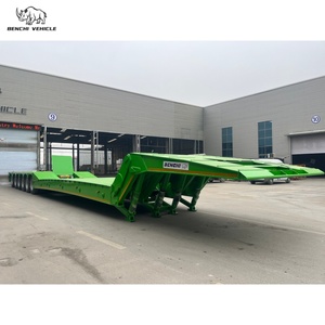 Semi-remorques à plateau surbaissé en acier à 6 essieux pour le transport d'excavatrices lourdes de 40 tonnes - En <span class=keywords><strong>vente</strong></span> - Product Image 3