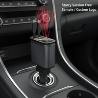 Pengisi Daya Mobil 120W 4 in 1 Pengisian Cepat USB-C & USB-A Adaptor Mobil Dual Port untuk iPhone Samsung Smart Universal Car Charging Head