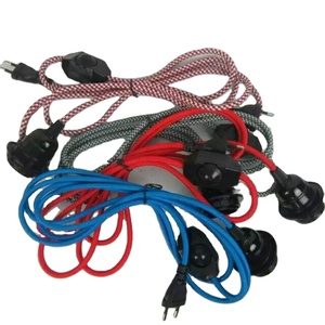 Kit kabel lampu gantung elektrik, dudukan logam kabel lampu liontin gaya Vintage dengan sekrup dapat diredupkan - Product Image 1