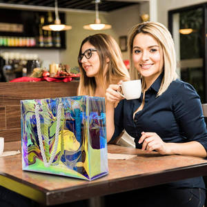 Bolso de mano transparente holográfico de PVC láser, moderno, para playa, brillante, reutilizable - Product Image 4