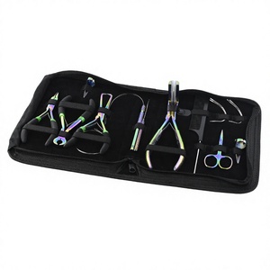 Hair Extension Tools Kit Featuring Keratin Bond Cutter, <b>Micro</b> Bead Remover Plier, <b>Tape</b> In Application Plier and Dreadlock Hook - Product Image 1