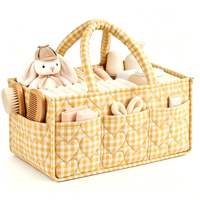 Organisateur de couches pour bébé, panier de rangement portable matelassé en forme de cœur, marron, résistant à l'eau, grande capacité, avec séparateurs amovibles, cadeau