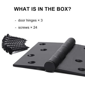 Charnières en fer noir <span class=keywords><strong>pour</strong></span> meubles, 4*4 pouces*3mm, charnières à roulement à billes robustes, charnières de porte modernes <span class=keywords><strong>pour</strong></span> portes extérieures et intérieures - Product Image 4