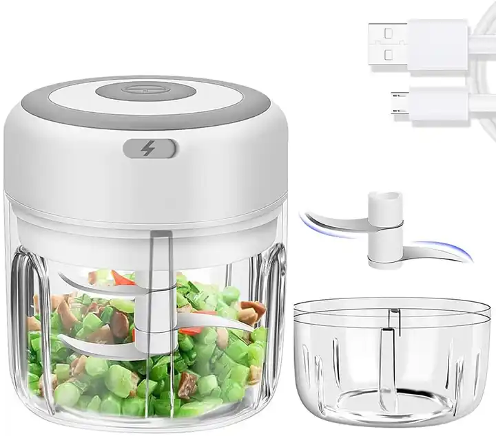 Electric Mini Garlic Chopper, 100ML USB Mini Food Chopper Garlic Mincer,  Vegetable Chopper, Onion Chopper, Portable Small Food Processor for Garlic