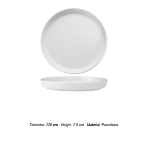 Plato de Cena Apilable M1934 Riga, Porcelana Blanca, 26 x 2.5 cm de Alto, para Restaurante, Hotel, Vajilla al por Mayor - Product Image 3