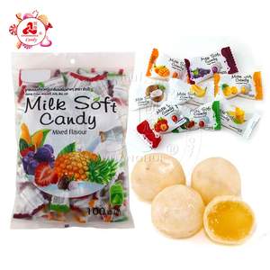 100pcs 젤리 채워진 부드러운 거미 우유 공 사탕 가방/질긴 우유 사탕 - Product Image 1