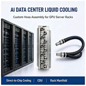 ชุดประกอบท่อระบายความร้อนด้วยของเหลวแบบกำหนดเองสำหรับเซิร์ฟเวอร์ GPU ศูนย์ข้อมูล AI ระบบระบายความร้อนแบบ Direct-to-Chip - Product Image 2