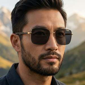 Gafas de sol polarizadas con montura cuadrada Ks-3984 para hombre, protección Uv400, montura de metal y plástico negra, gafas de sol para conducir al aire libre - Product Image 2