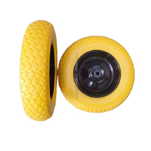 <span class=keywords><strong>Rueda</strong></span> de <span class=keywords><strong>carretilla</strong></span> plana 350-8 Rodamiento de bolas <span class=keywords><strong>Rueda</strong></span> de <span class=keywords><strong>carretilla</strong></span> de PU con borde de acero para cortadoras de césped para trabajos de construcción - Product Image 1