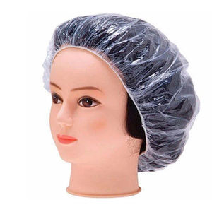Gorro de pelo de PE impermeable Unisex <span class=keywords><strong>para</strong></span> teñir el cabello Anti polvo desechable PE gorro de ducha transparente - Product Image 4