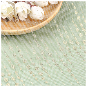 Tela de Tul con Malla y Estampado de Lámina Dorada Brillante para Novias, 100% Poliéster, Última Moda 2026 - Product Image 4