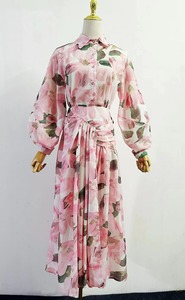 Littéraire classique <span class=keywords><strong>2023</strong></span> nouvelle mode tempérament Niche Design sens impression taille minceur robe mi-longue femmes - Product Image 4