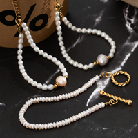 Bracelet de perles baroques irrégulières en eau douce, design original élégant français, bracelet entièrement en perles, bijoux de chaîne pour la main
