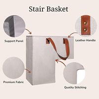 Boîte de rangement en tissu pour escaliers tapis, panier d'escalier pliable, de conception Unique, avec couvercle, organisateur d'escalier pour vêtements