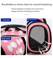 Sac de transport pour animaux de compagnie souple et pliable en EVA avec fenêtres en maille et design poreux