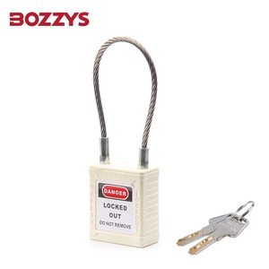 OEMメーカー産業用機器ロックアウト用ステンレス鋼ケーブル付き産業用ホワイトコンパクト安全南京錠 - Product Image 4