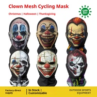 Balaclava de clown, masque de ski intégral, costume de cosplay, capuche d'extérieur, couvre-chef, masque de fantômes, hommes femmes pour Halloween