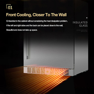 Vanace Résistant aux empreintes digitales Facile à nettoyer en acier inoxydable 130L 132 canettes Réfrigérateur pour la maison Commercia Business - Product Image 4