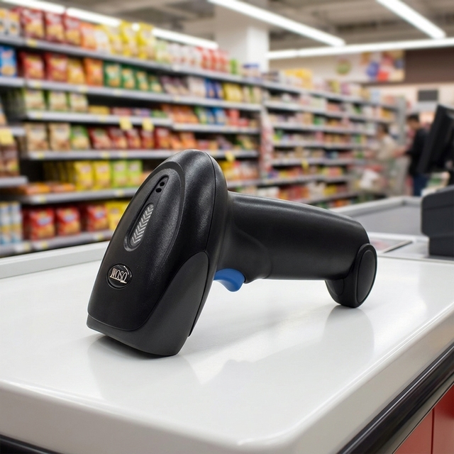 2.4Ghz 1D Wireless and Wired  Laser Barcode Scanner Reader With Dongle Receiver