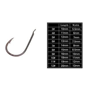 BUBBLE FISHING 200 pièces cercle crochet Offset acier à haute teneur en carbone eau douce/eau salée hameçons de pêche 3 #-12 # pour poulpe/poisson-chat en vrac - Product Image 3