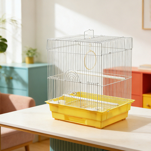 Jaula Pequeña de Acero Inoxidable Dorada para Pájaros, Juego de Jaulas Coloridas para Loros, Canarios y Agapornis, Caja de Vuelo Colgante para Cría, Superventas - Product Image 1