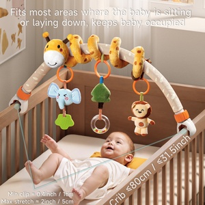 Tumama enfants peluche poussette arc jouets bébé sensoriel voyage jouer jouet <span class=keywords><strong>pour</strong></span> nouveau-né Musical en peluche animaux spirale activité landau jouets - Product Image 3