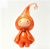 Figurine d'art transparente orange personnalisée en PVC et ABS, statue de dessin animé, fabrication chinoise OEM, figurine personnalisée pour la vente en gros de produits de marque