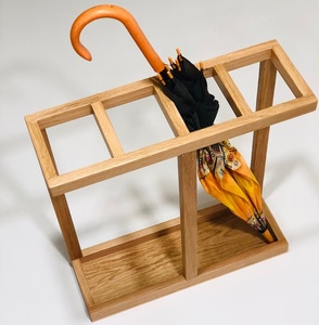 <span class=keywords><strong>Porte</strong></span>-parapluies en <span class=keywords><strong>bois</strong></span> ajouré pour entrée, style ferme, avec panier de rangement - Product Image 1