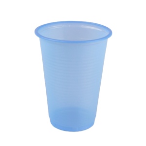 2023 hot selling good price transparent plastic cups 7oz PP blue disposable cup