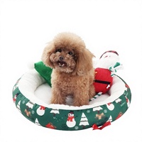 Coussin pour animaux de compagnie, chat, chien, hiver, rond, non amovible, respirant et chaud, en polyester, lavable, pour usage intérieur
