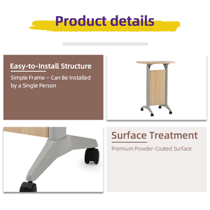 Pupitre de conférence mobile réglable en hauteur pour enseignant, idéal pour l'école, le bureau, la salle à manger – Mobilier scolaire écologique - Product Image 4