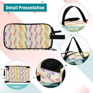 Hawaii Colorful Puakenikeni Flower Women Toiletry Bag Custom Logo Makeup Brush Bag Aloha <b>Lei</b> Makeup Travel Bag with Handle - Product Image 3