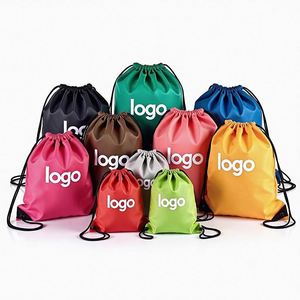 Promotional Gift Custom Logo 210D Polyester Drawstring <b>Bags</b> Reflective Sports Gym Backpack Pull <b>String</b> Backpacks Cinch Tote <b>Bag</b> - Product Image 1