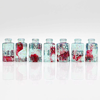 Bleu Rose Potion Bouteille Résine Mode Coloré Polyèdre RPG Dice Cadeau Avec Feuille