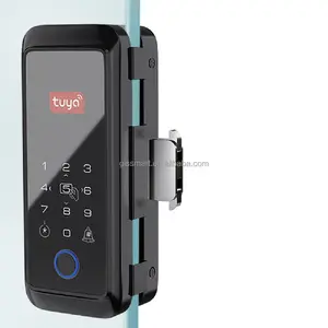 Güvenlik akıllı parmak izi cam sürgülü kapı kilidi App Bluetooth ile Tuya akıllı kilit cam kapi kilidi uzaktan kumanda seçeneği