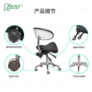 Sillón Dental OEM RX 006 de Cuero Negro con Respaldo Ajustable, Giratorio, para Adultos, Operación Manual, Origen Foshan - Product Image 4