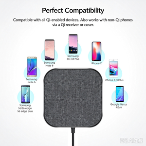 Chargeur sans fil portable personnalisé OEM en alliage d'aluminium CNC, tissu et cuir PU, chargeur rapide de bureau - Product Image 5