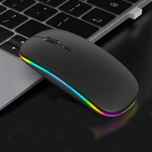 Wholesale 2.4Ghz Ultra-thin Silent Office Mouse Rechargeable Wireless Gaming Mouse for PC Games with LED Lights
