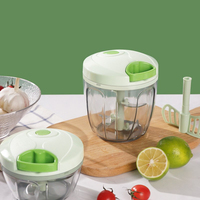 Picador Manual de Ajo y Cebolla con Cuerda, Herramienta Fácil para Picar Verduras, Frutas, Nueces y Hierbas