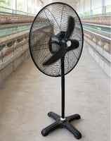 FULUDE FS-500 Oszillierender Industrieventilator 18'' UPVC-Flügel Schwarz Leistungsstarke Windgeschwindigkeit Elektrischer Kugellager-AC-Motor Freistehend