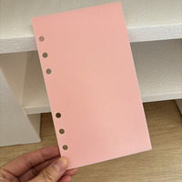 Carnet A6 DIY, couverture de classeur en acrylique à rayures roses, effet vague d'eau, PVC, coque rigide, reliure à feuilles mobiles