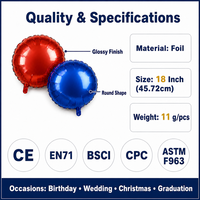 Ballons décoratifs en aluminium et film polyester de 18 pouces pour Noël, anniversaires, fêtes et événements – Vente en gros