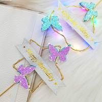 Nouveau design de décoration de gâteau YACHEN LED 3D métal étoile lumineuse coeur décoration de gâteau d'anniversaire pour décorations de fête d'anniversaire
