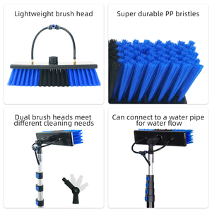 Tige télescopique <span class=keywords><strong>de</strong></span> nettoyage pour l'approvisionnement en eau avec brosse pour panneaux solaires, toits et fenêtres - Product Image 4