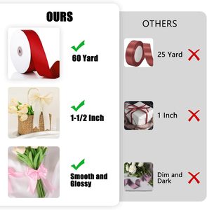 Cintas de Poliéster de Alta Resistencia de 4 cm, Rollo de 100 Yardas, 1.5 Pulgadas, Color Rosa, Satén de Doble Cara con Flores de Rosa Eterna - Product Image 5