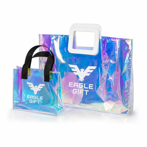 Bolsa de Mano de PVC Holográfica Eagle Gift con Logotipo, Uso Diario Informal, Unisex, Impermeable, Diseño Moderno, Dos Asas - Product Image 1